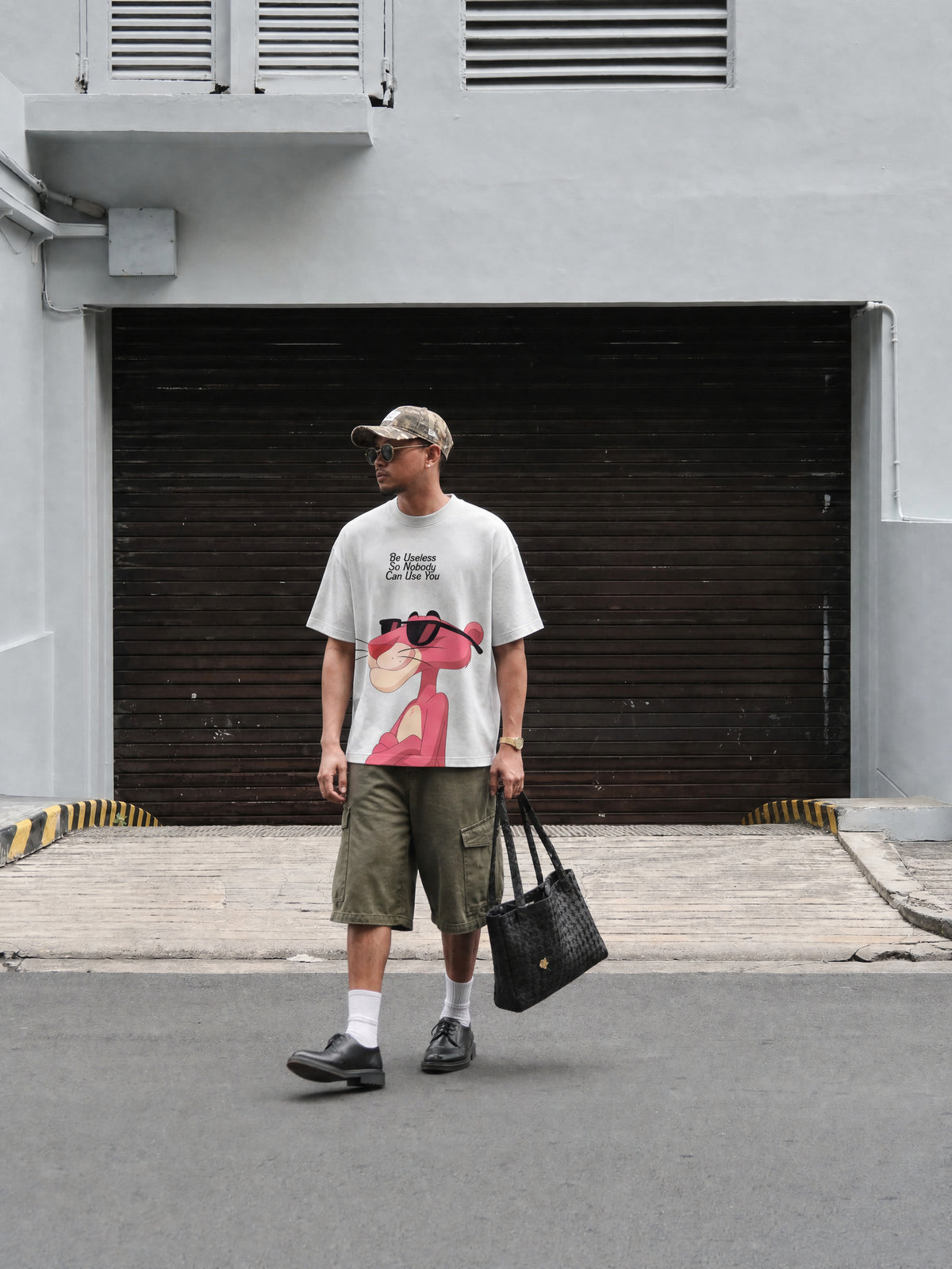 Forfksake Pink Panther Useless Graphic T-Shirt White