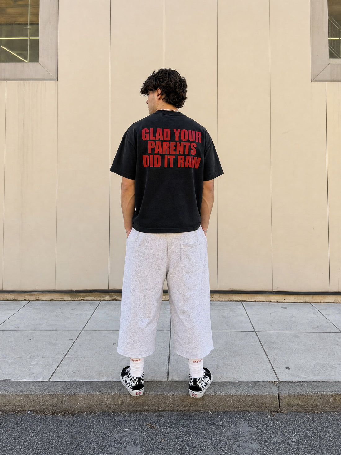 Forfksake Glad Your Parents Did It Raw T-Shirt Black