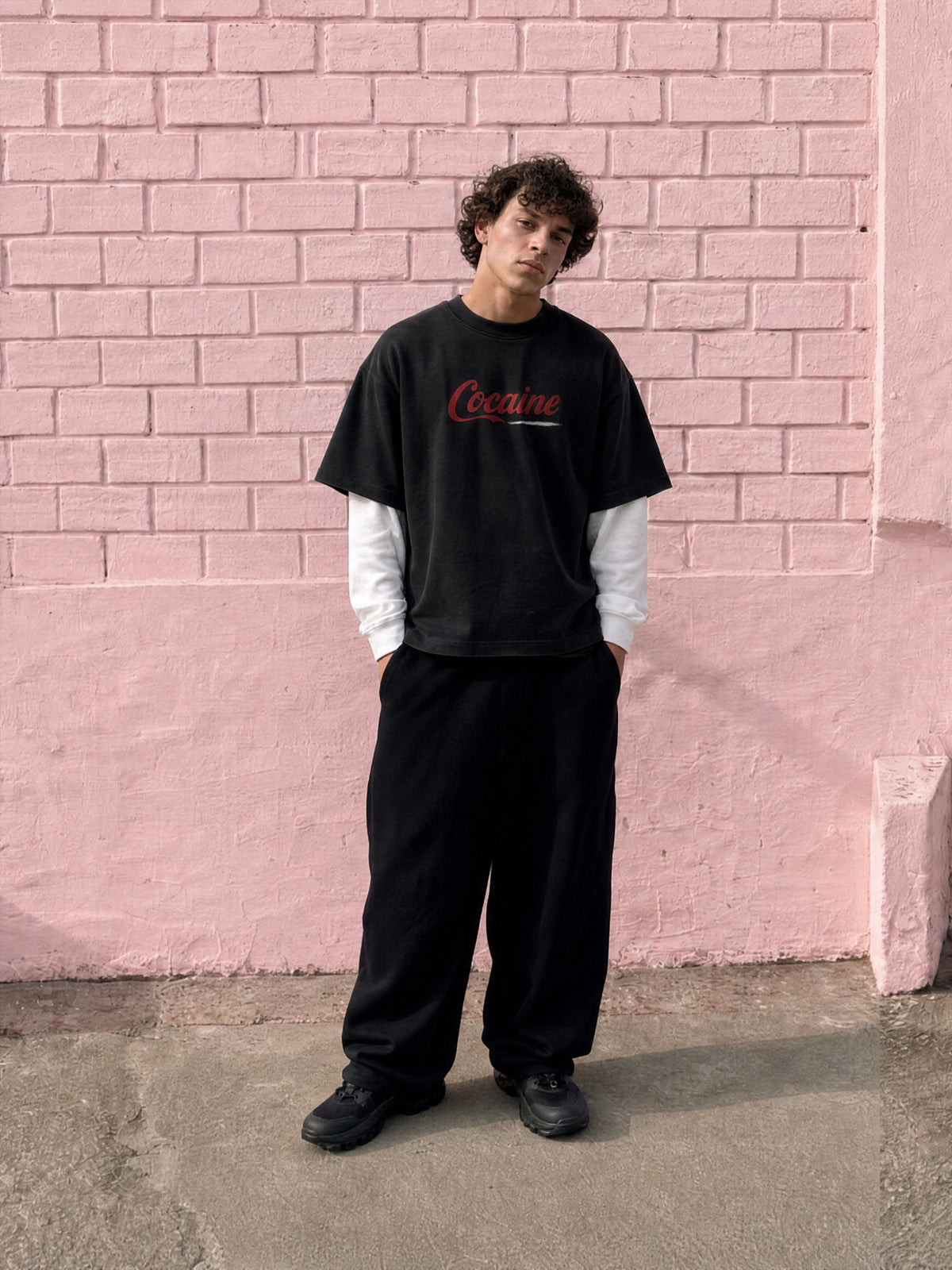 Forfksake Cocaine Double Layered T-Shirt Black