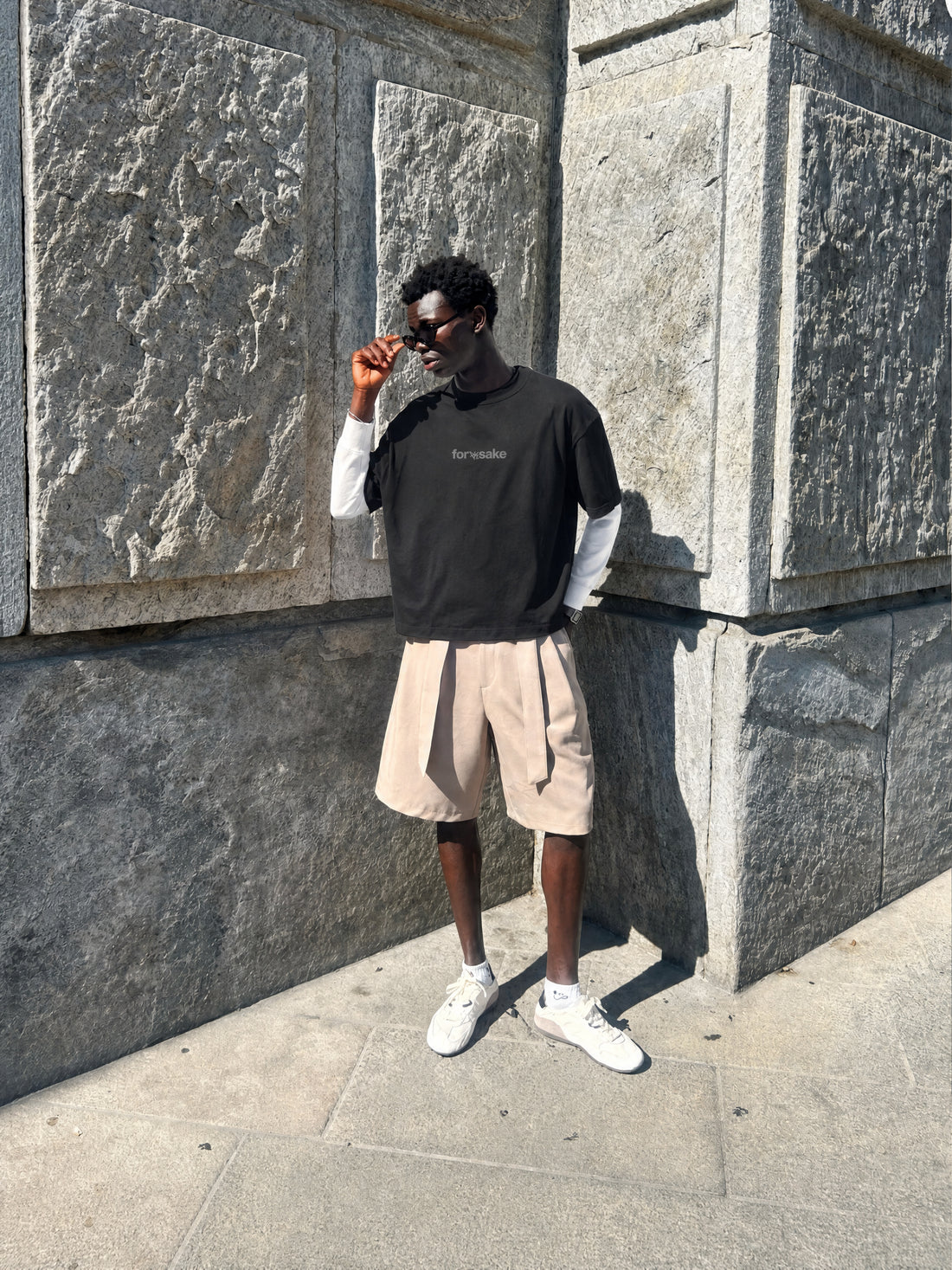 Forfksake Faded Culture Double Layered T-Shirt Black