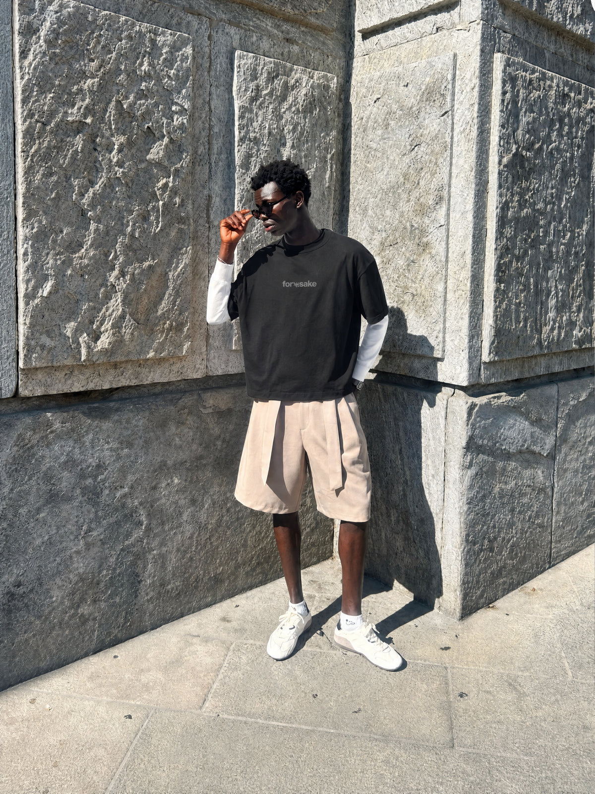 Forfksake Faded Culture Double Layered T-Shirt Black