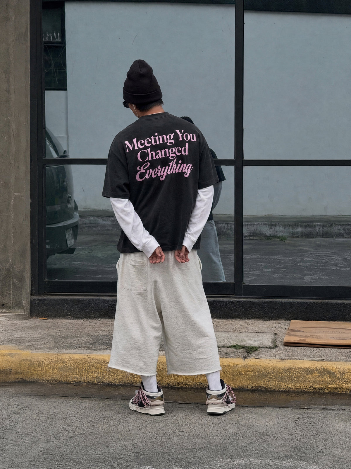 Forfksake Meeting You Double Layered T-Shirt Black