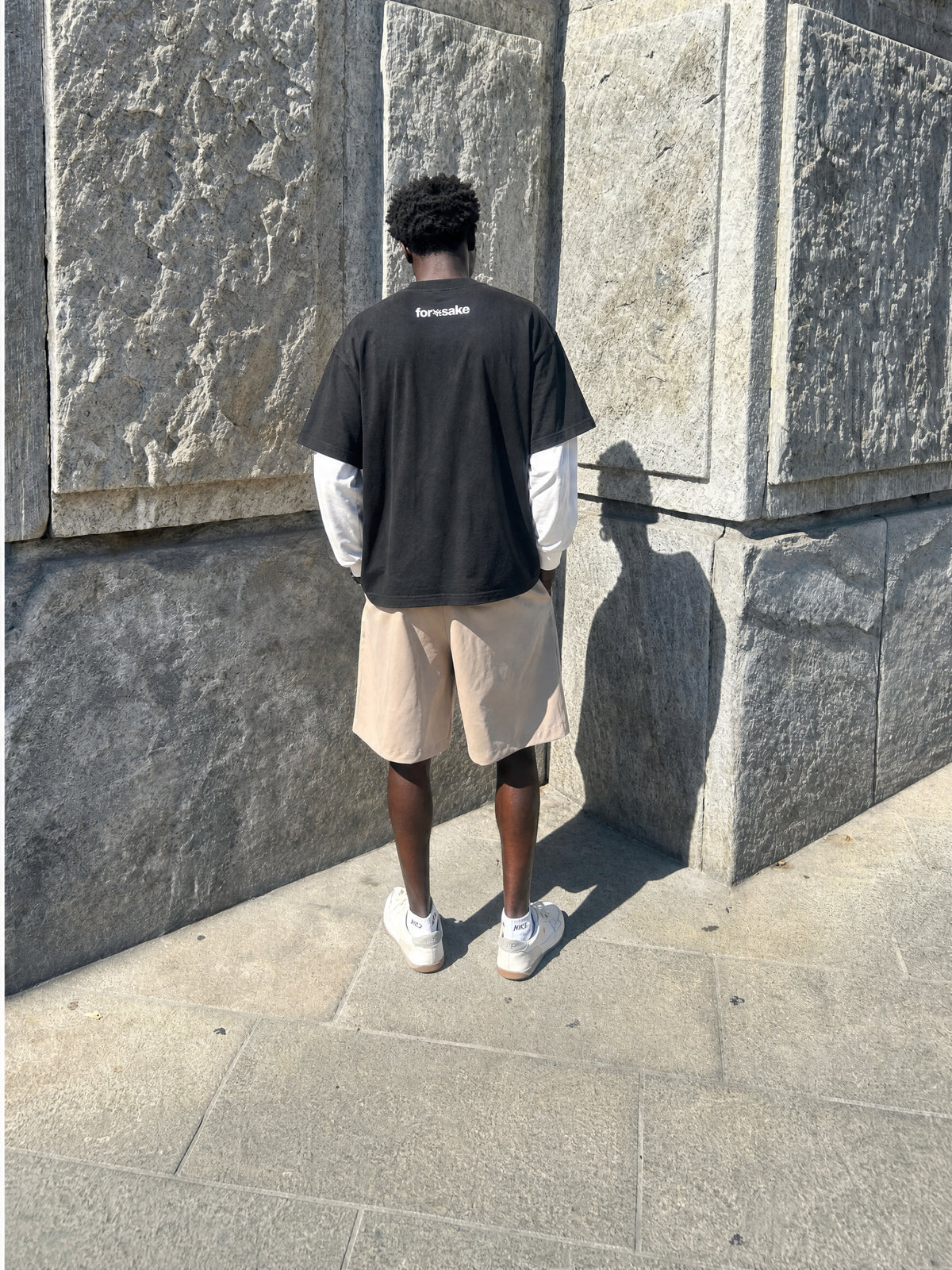 Forfksake Ni Hao Double Layered T-Shirt Black