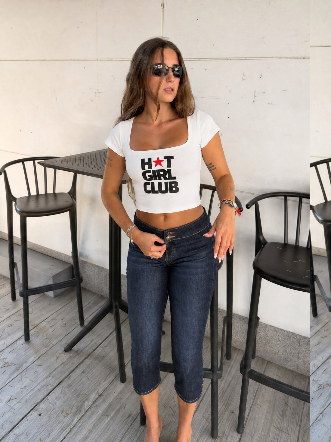 Forfksake Hot Girl Club Baby Tee White