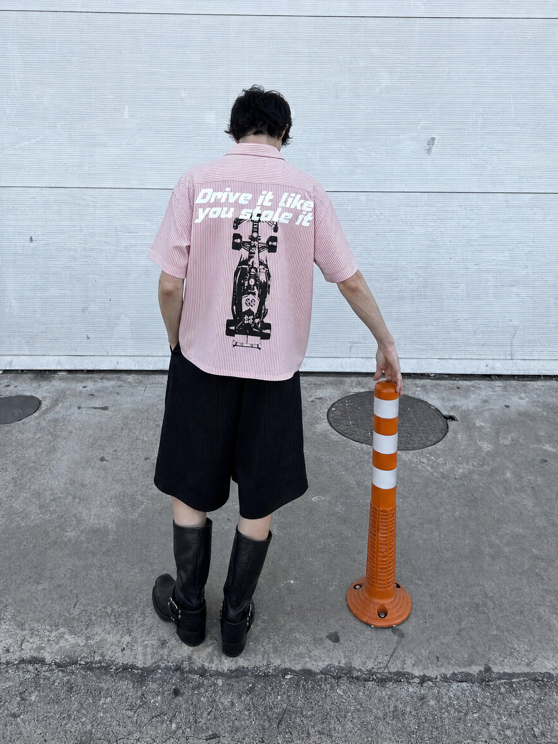 Forfksake Stole It Boxy Fit Pink Striped Shirt