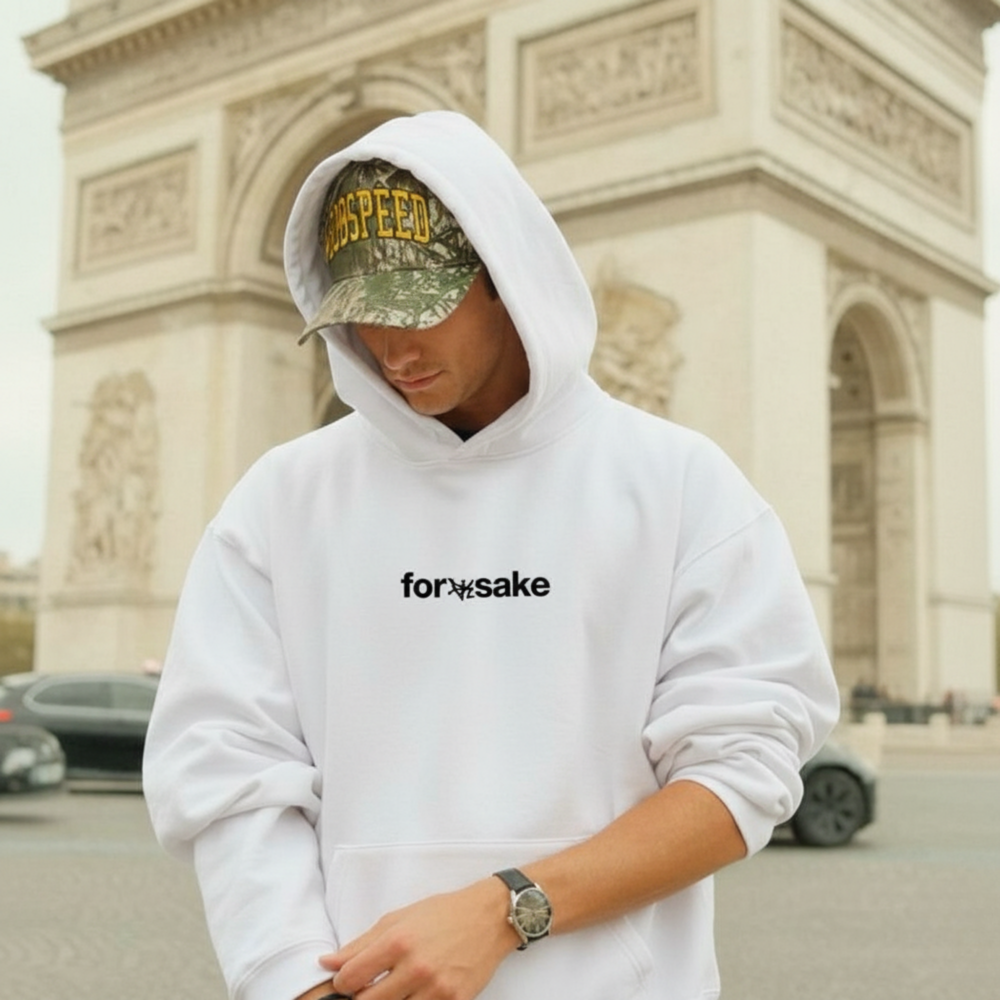 FORFKSAKE CONTROLLED BEAST WHITE HOODIE
