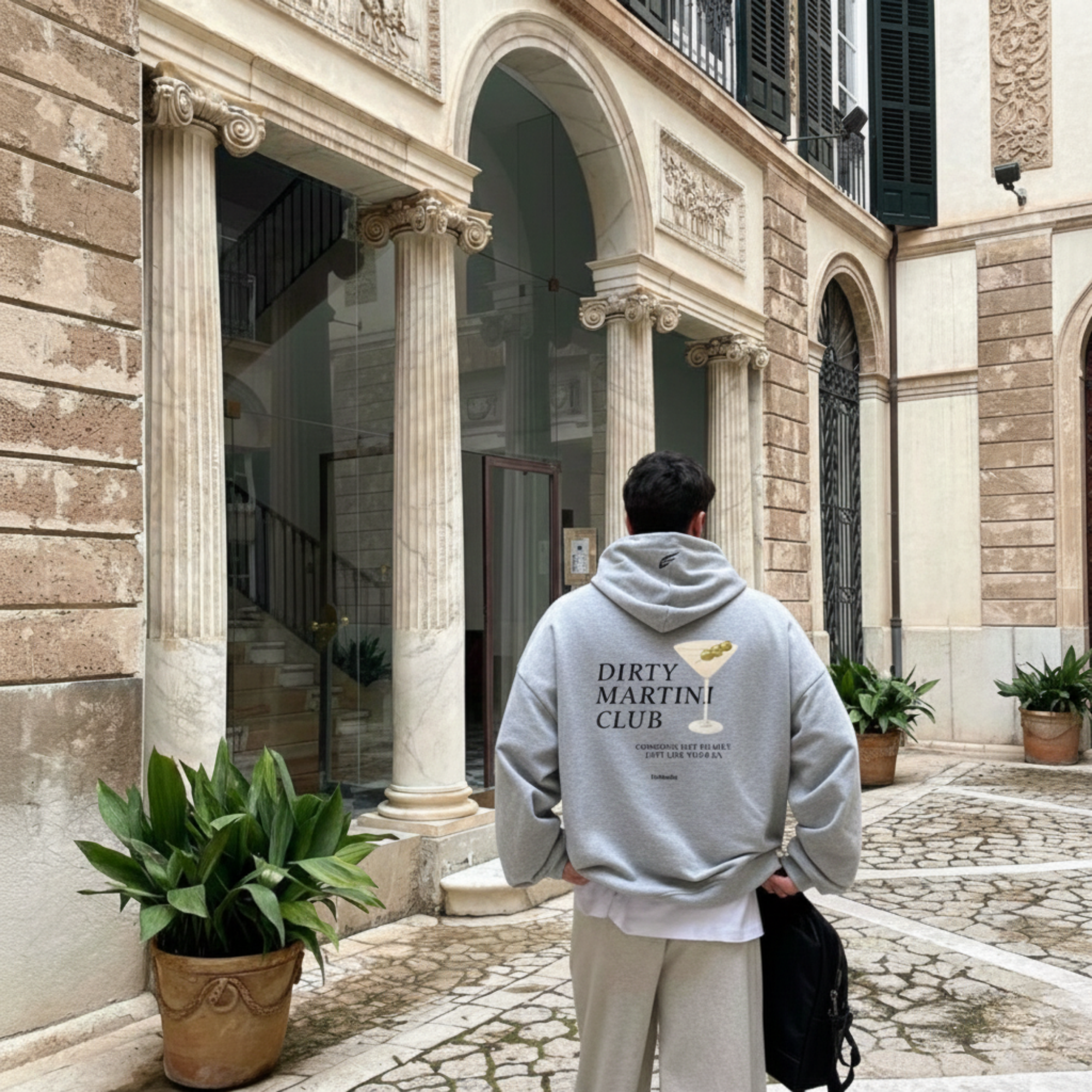 FORFKSAKE DIRTY MARTINI CLUB GREY HOODIE