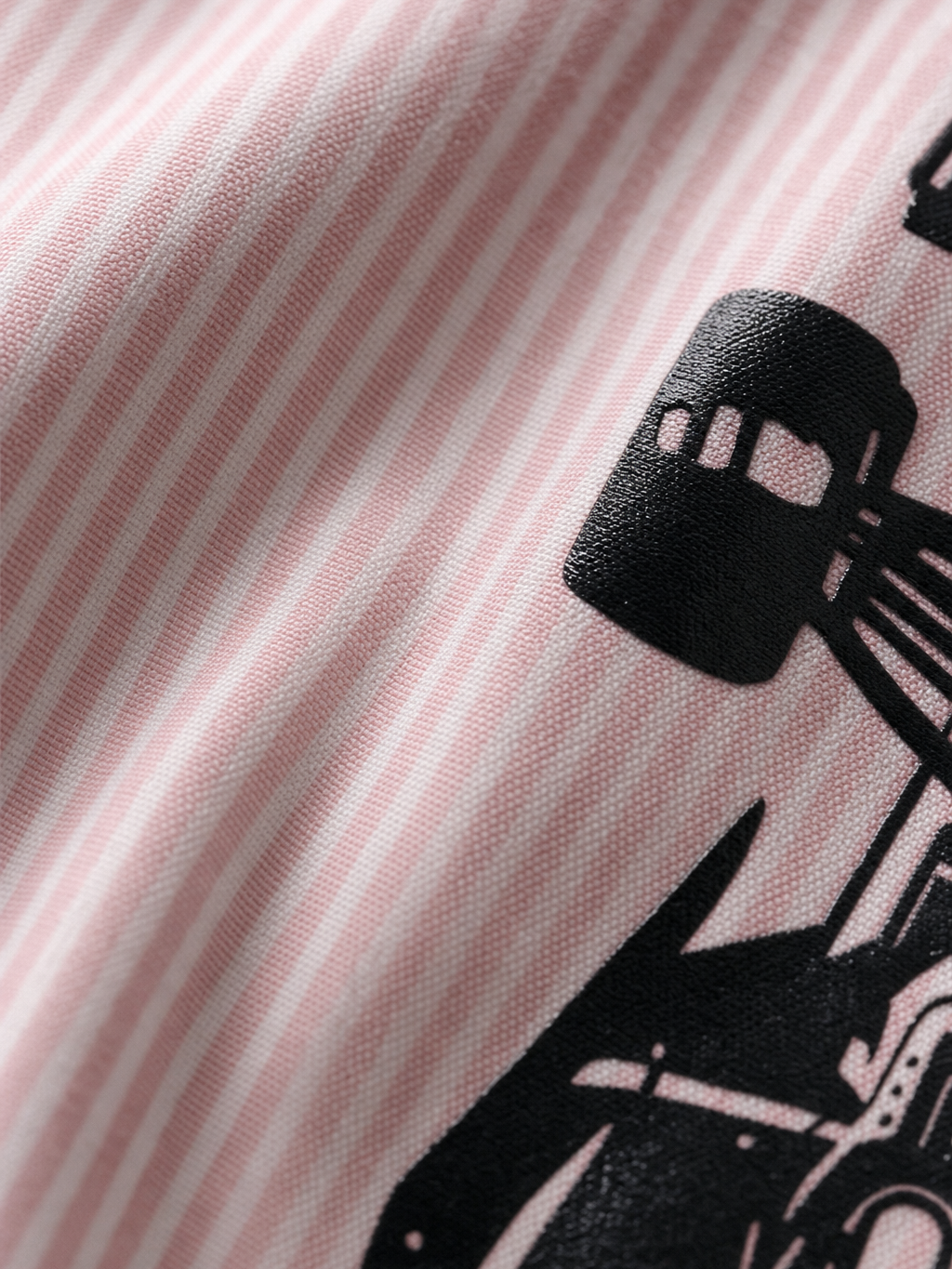 Forfksake Stole It Boxy Fit Pink Striped Shirt – close-up detail