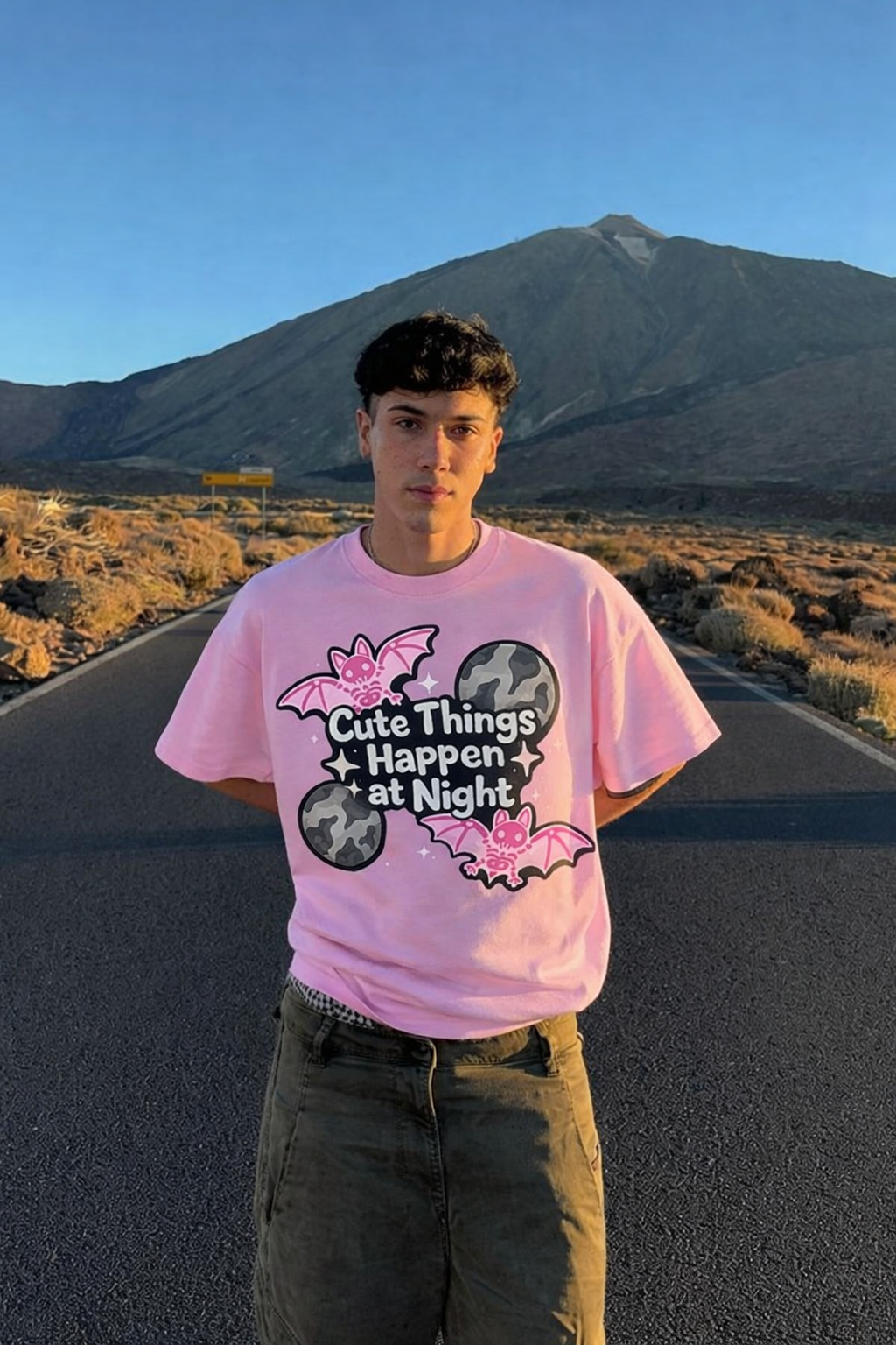 Forfksake Batty at Night Tee - Pink