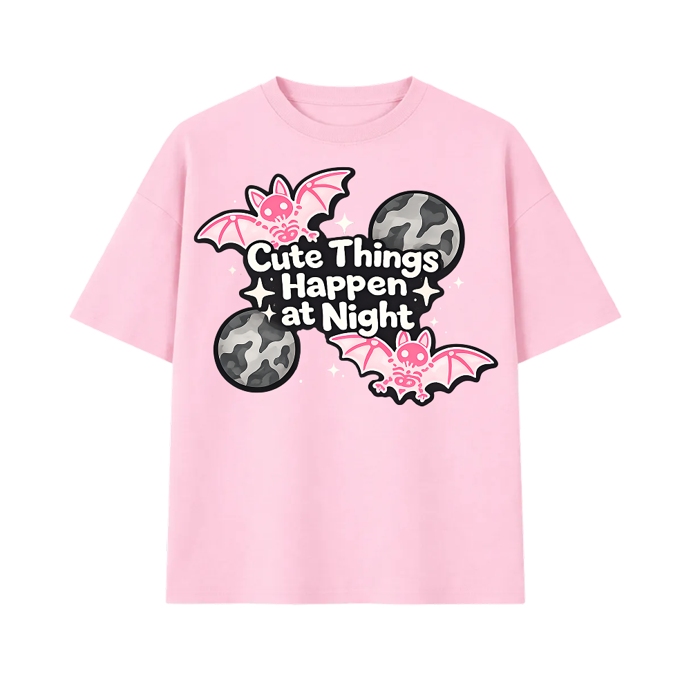 Forfksake Batty at Night Tee - Pink