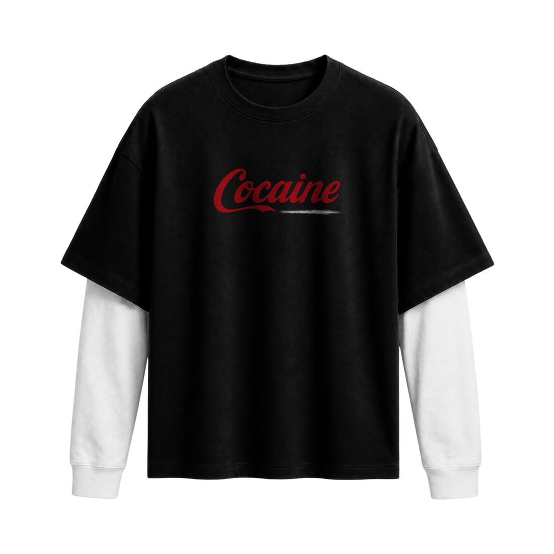 Forfksake Cocaine Double Layered T-Shirt Black