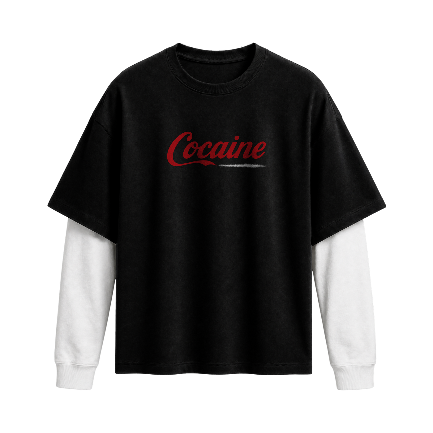 Forfksake Cocaine Double Layered T-Shirt Black