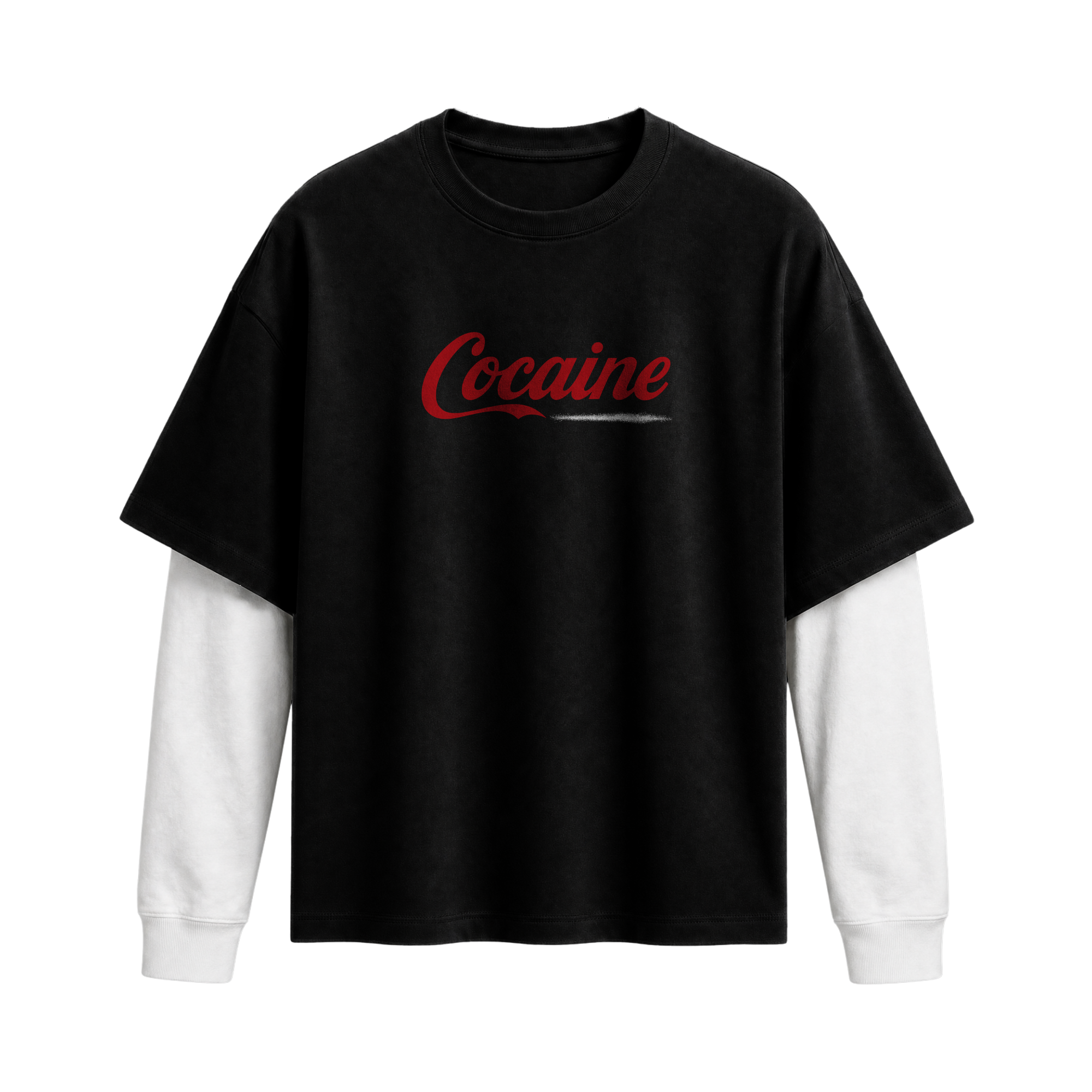 Forfksake Cocaine Double Layered T-Shirt Black