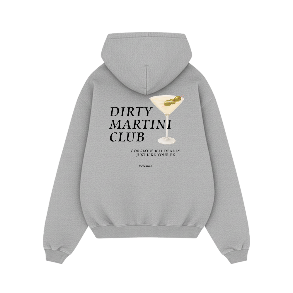 FORFKSAKE DIRTY MARTINI CLUB GREY HOODIE