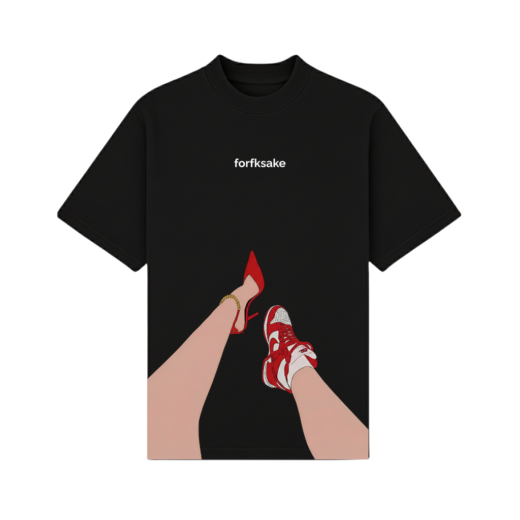 FORFKSAKE DOUBLE LIFE BLACK T-SHIRT