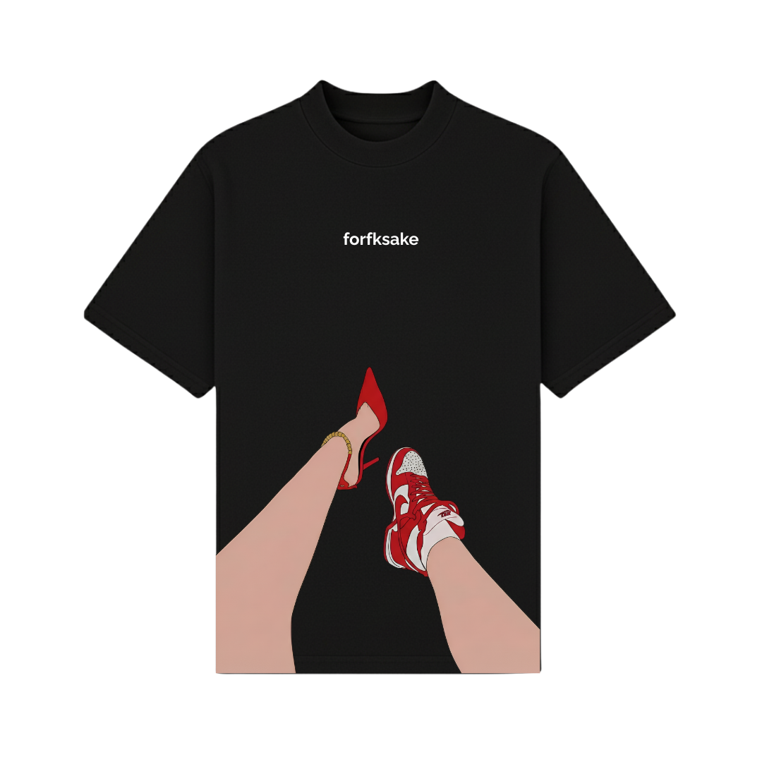FORFKSAKE DOUBLE LIFE BLACK T-SHIRT