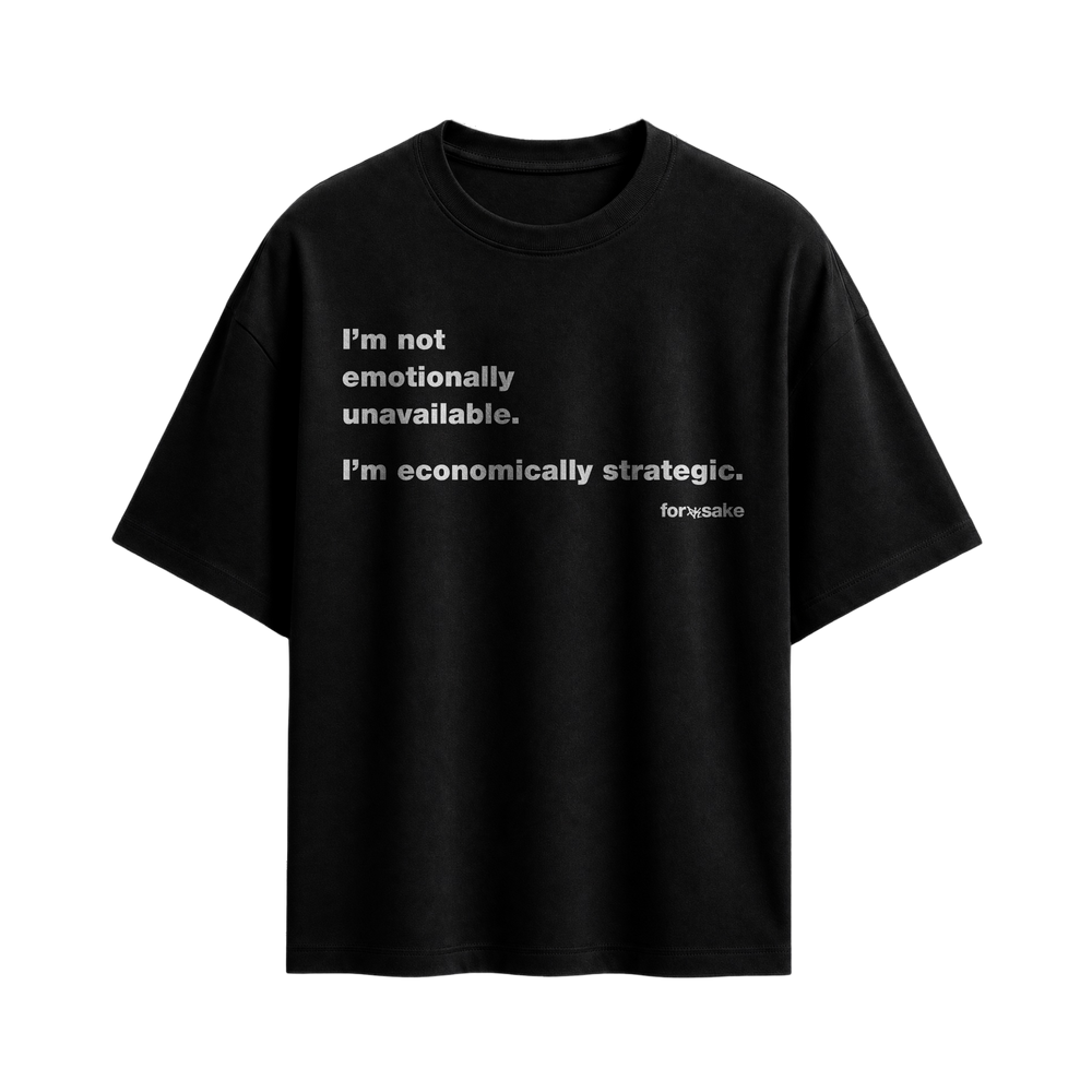 Forfksake Emotionally Unavailable Black T-Shirt