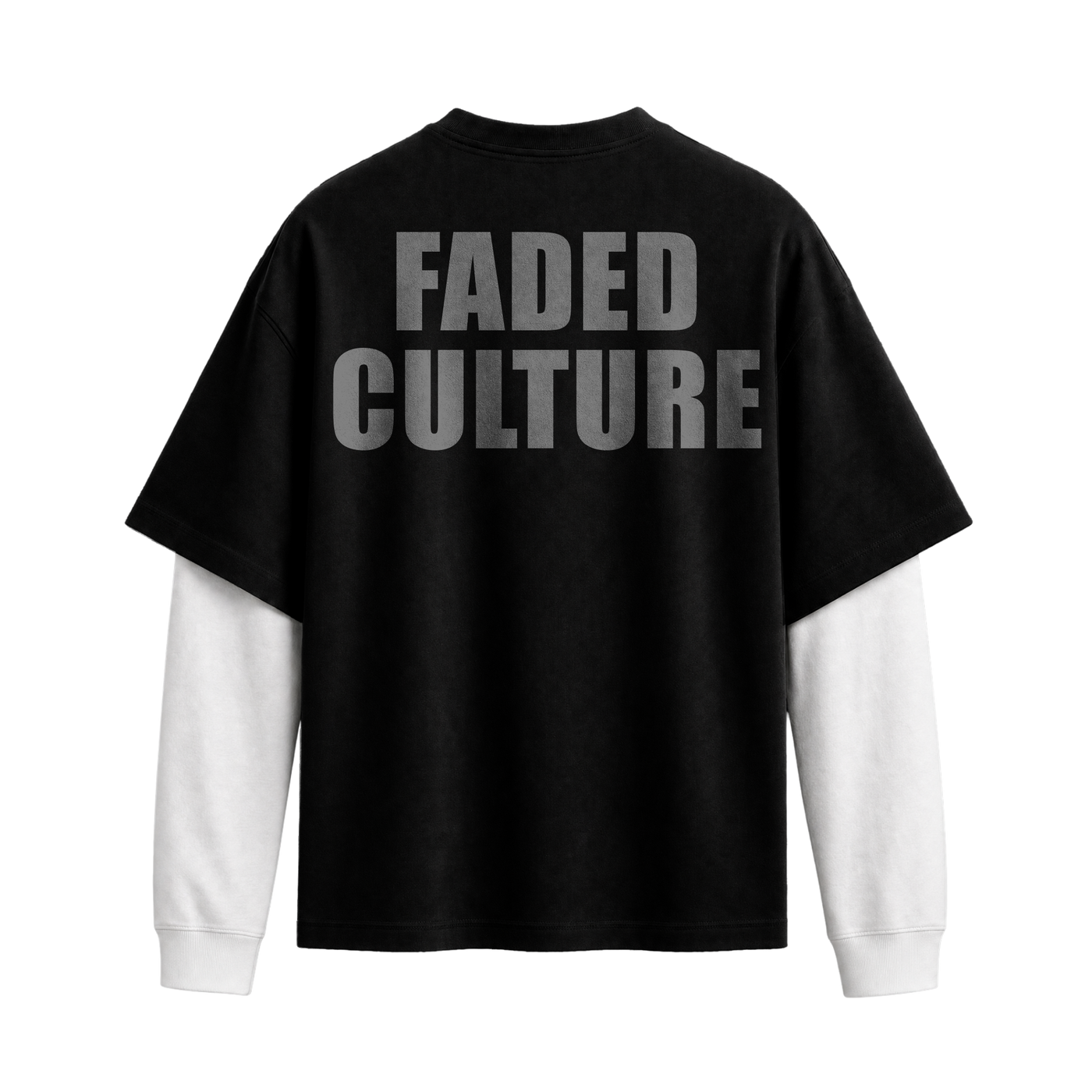 Forfksake Faded Culture Double Layered T-Shirt Black