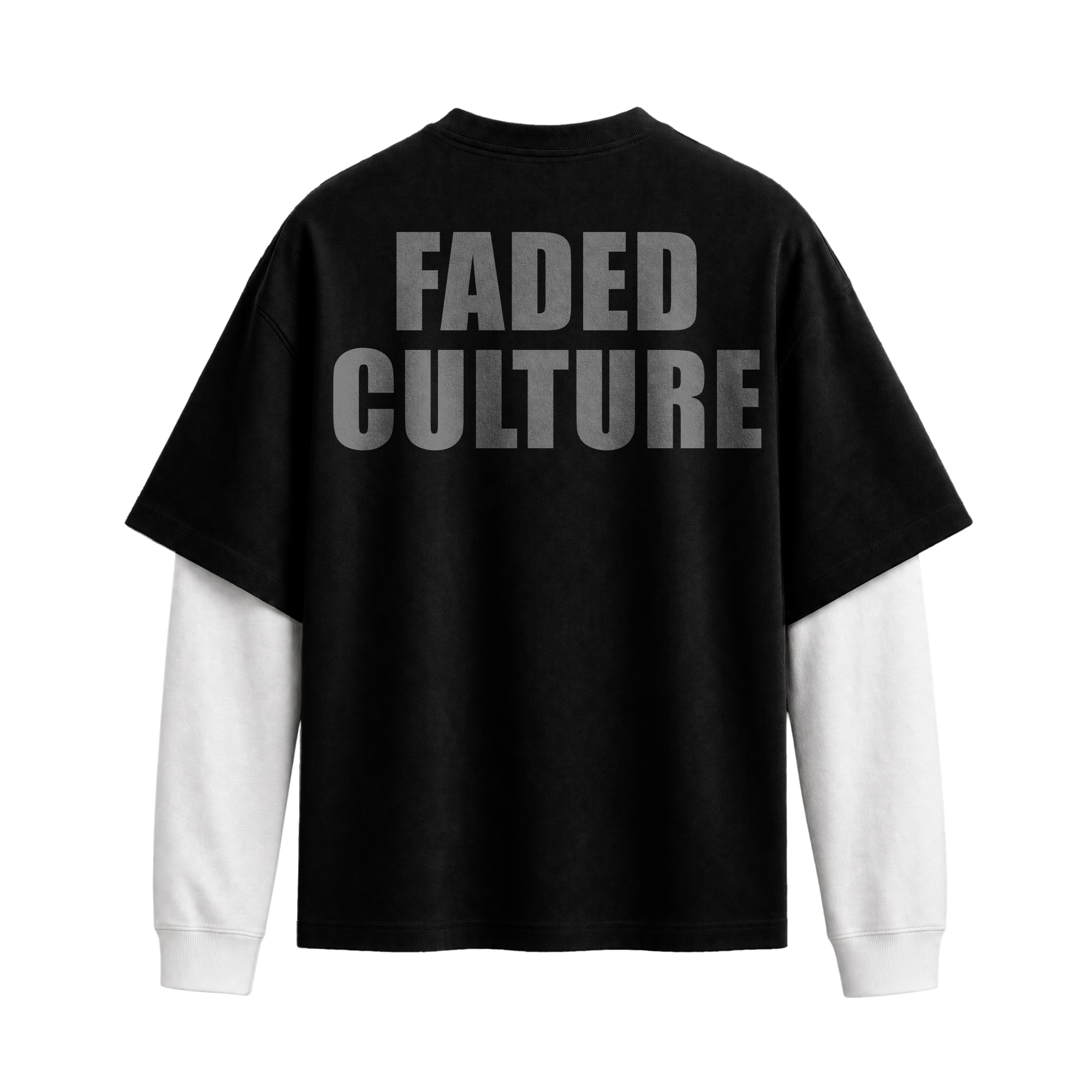 Forfksake Faded Culture Double Layered T-Shirt Black