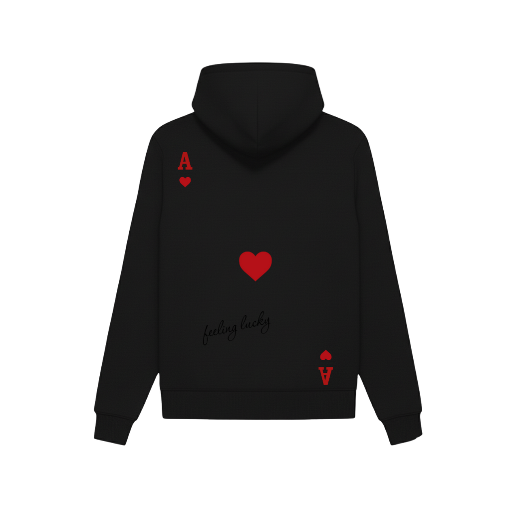 FORFKSAKE FEELING LUCKY ACE BLACK HOODIE