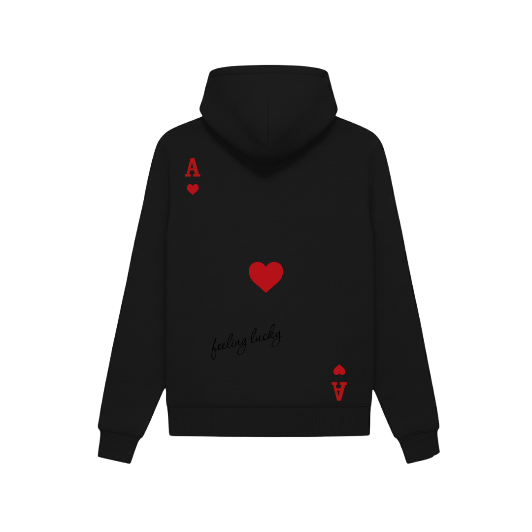 FORFKSAKE FEELING LUCKY ACE BLACK HOODIE