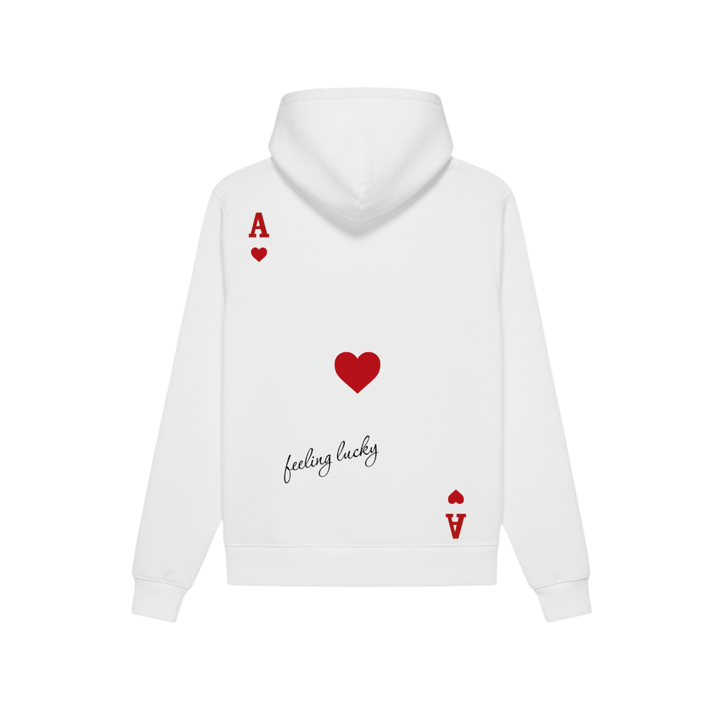 FORFKSAKE FEELING LUCKY ACE WHITE HOODIE