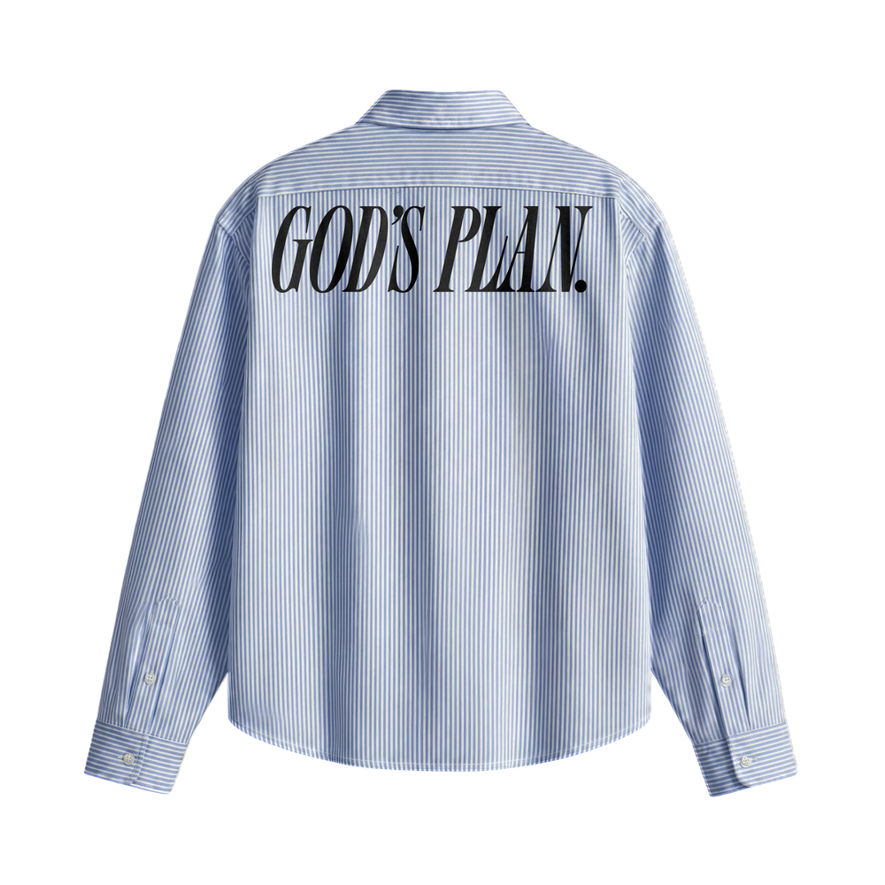 Forfksake God's Plan Blue Striped Shirt