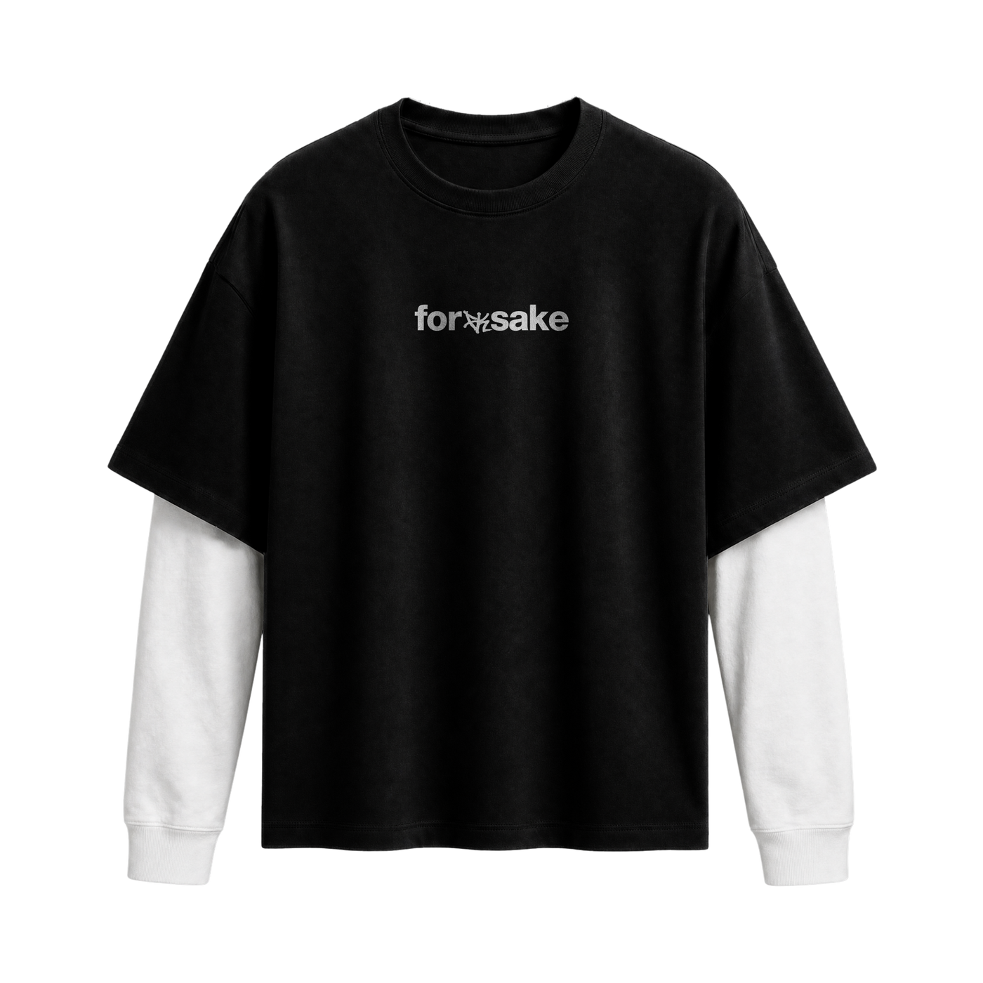 Forfksake God's Sign Double Layered T-Shirt Black