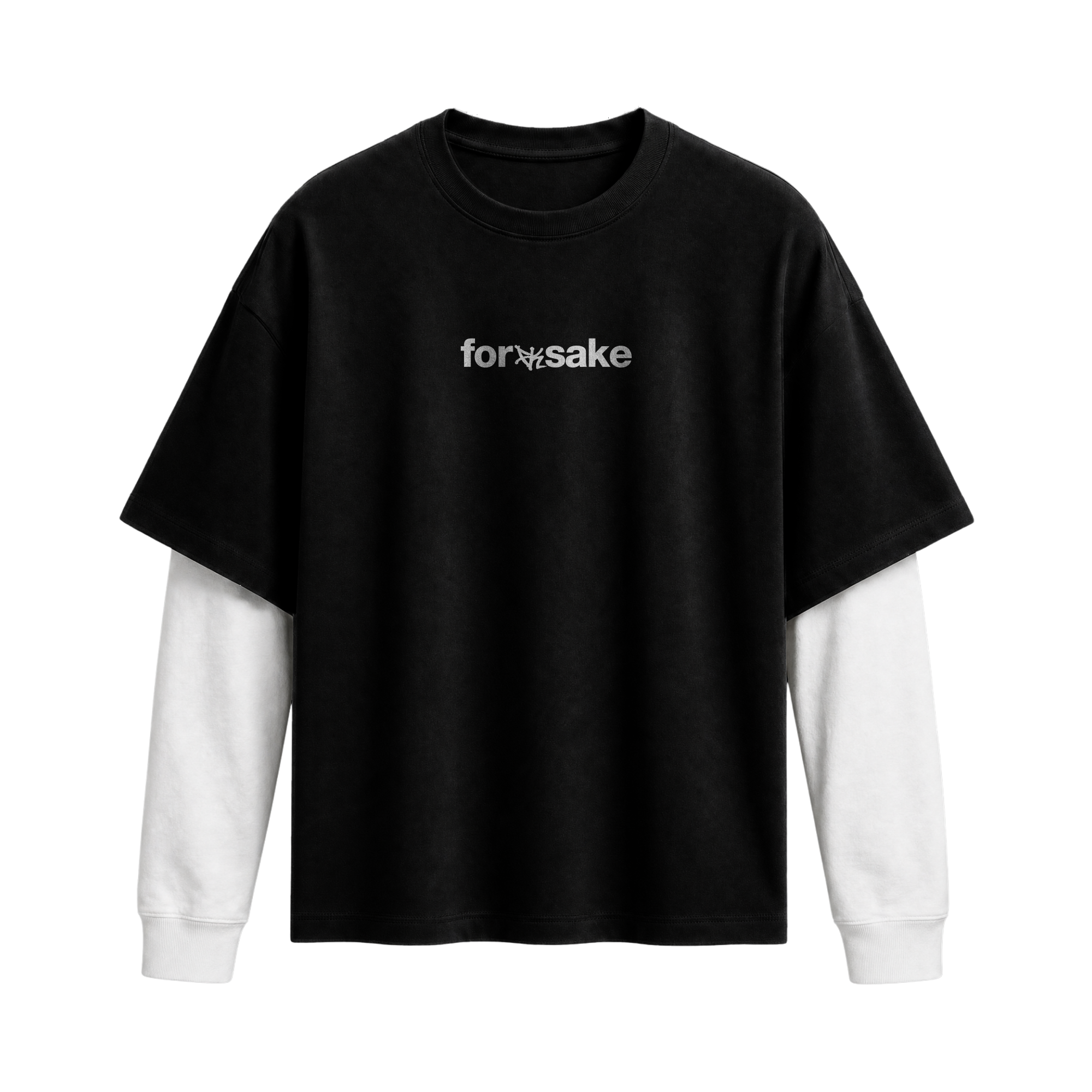 Forfksake God's Sign Double Layered T-Shirt Black