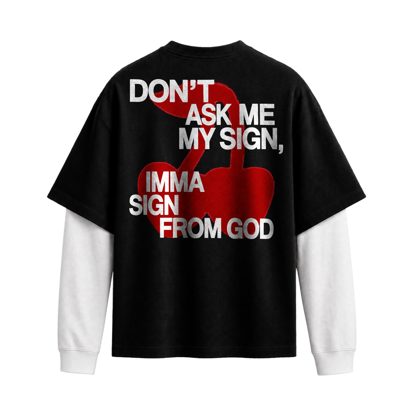 Forfksake God's Sign Double Layered T-Shirt Black