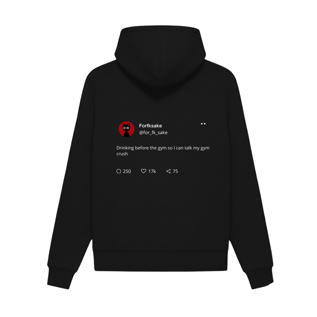 FORFKSAKE GYM CRUSH BLACK HOODIE