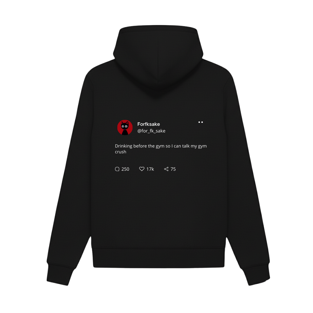 FORFKSAKE GYM CRUSH BLACK HOODIE