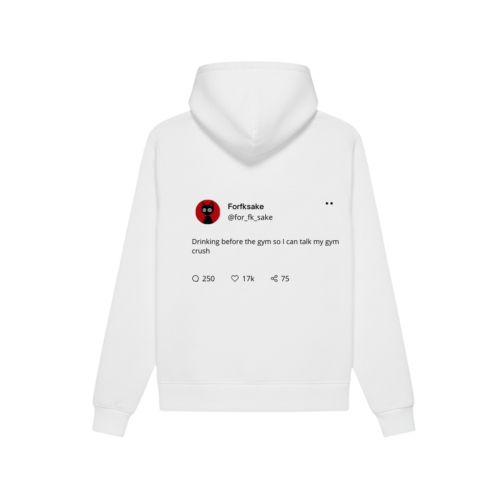 FORFKSAKE GYM CRUSH WHITE HOODIE