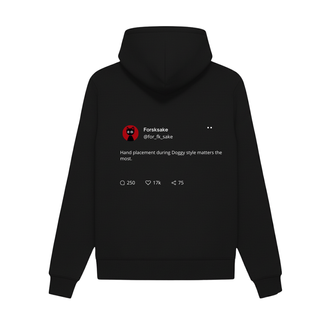 FORFKSAKE HAND PLACEMENT BLACK HOODIE