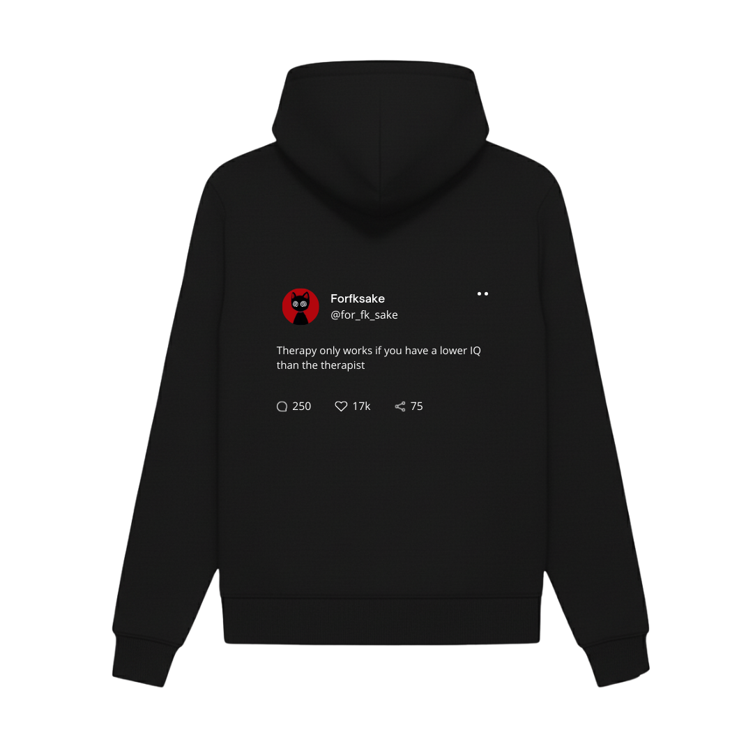 FORFKSAKE IQ DEPT BLACK HOODIE