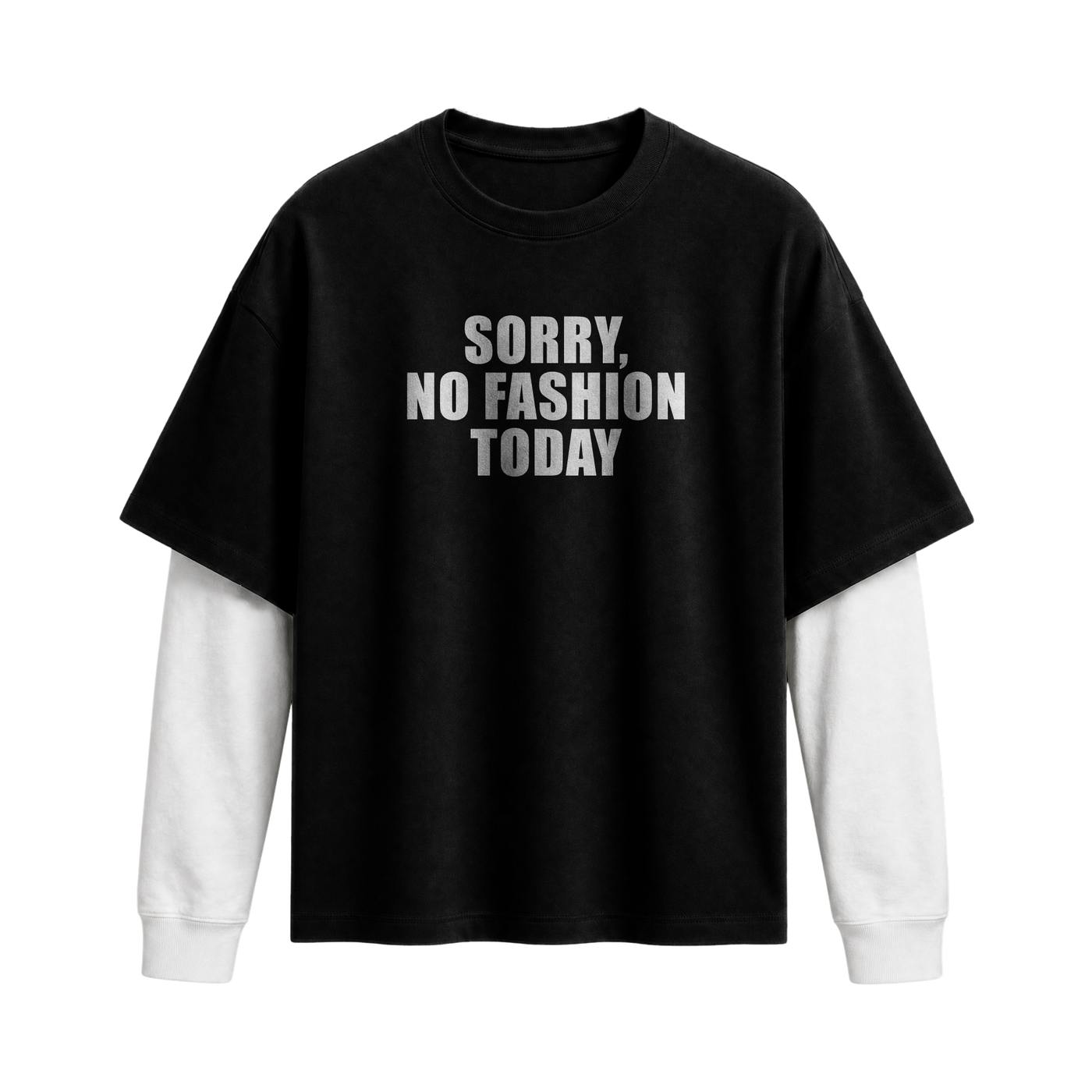 Forfksake No Fashion Double Layered T-Shirt Black