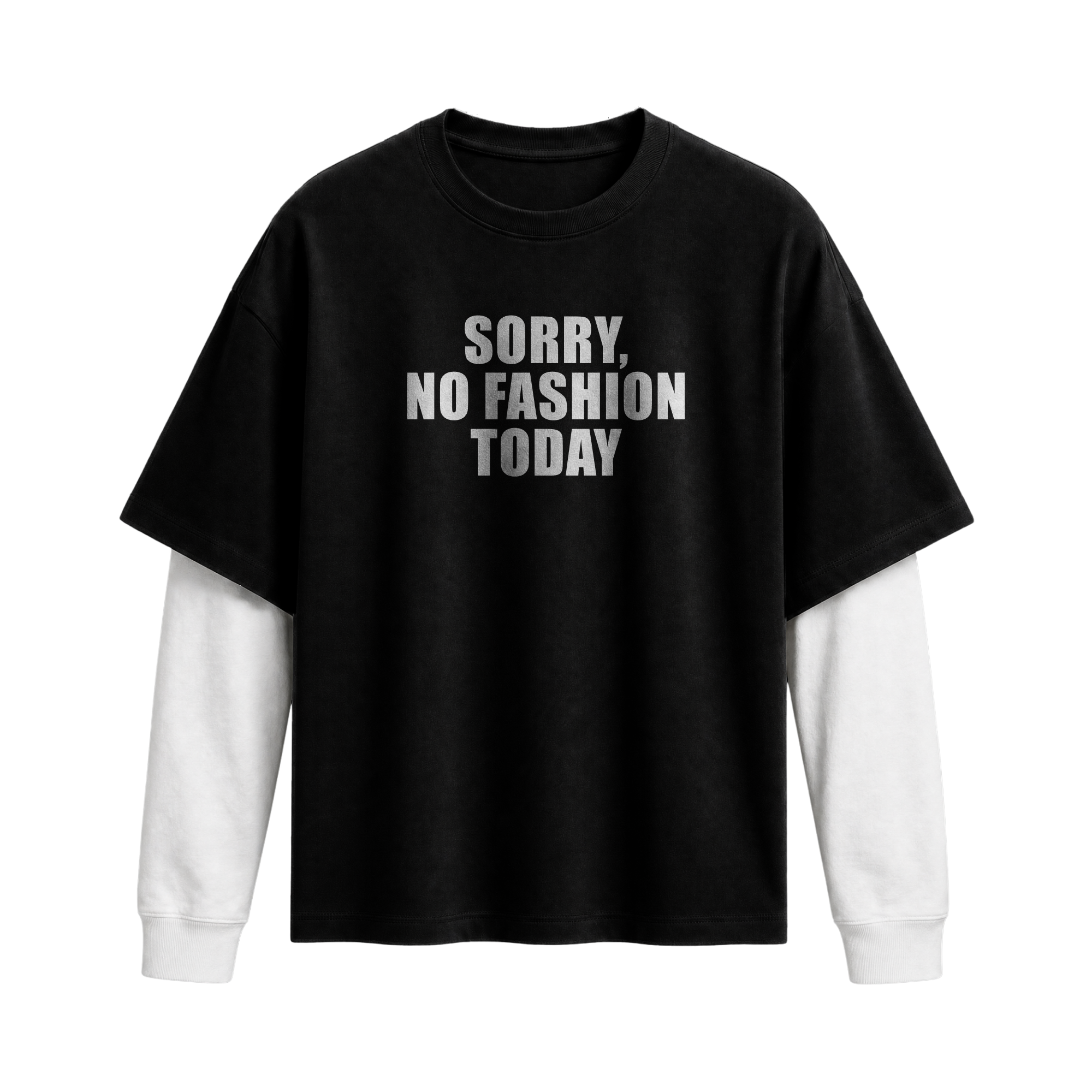 Forfksake No Fashion Double Layered T-Shirt Black