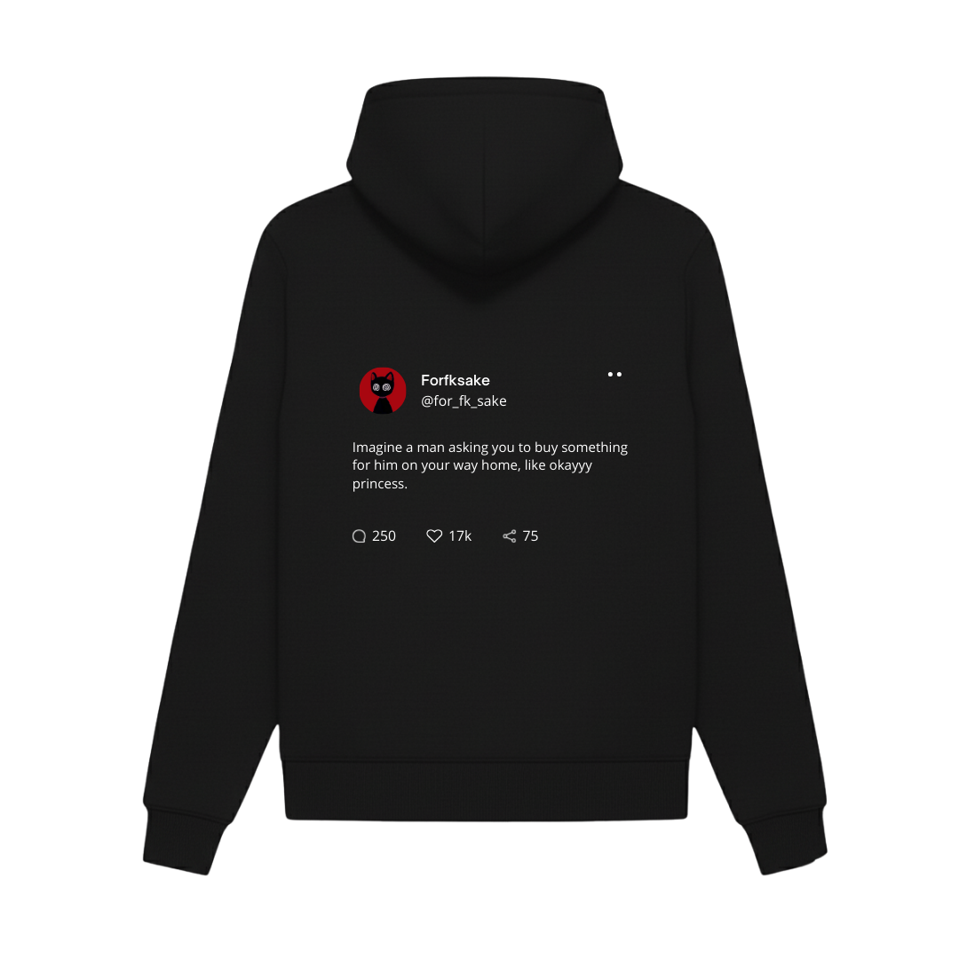 FORFKSAKE OKAYYY PRINCESS BLACK HOODIE