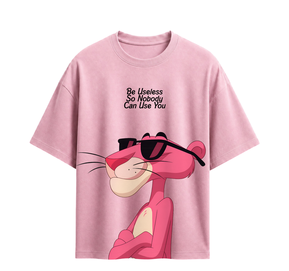 Forfksake Pink Panther Useless Graphic T-Shirt Pink