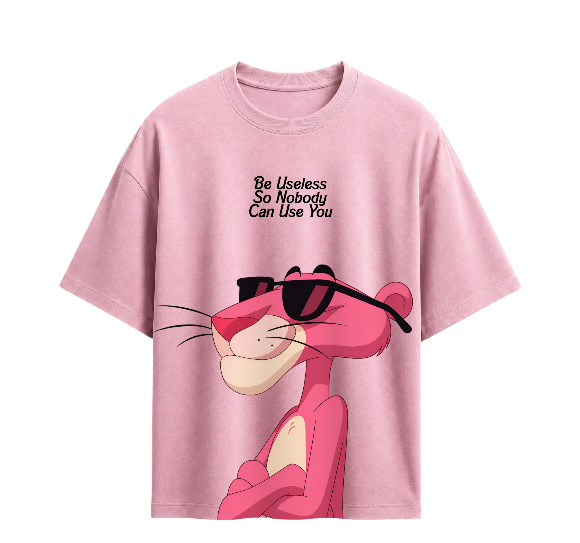 Forfksake Pink Panther Useless Graphic T-Shirt Pink
