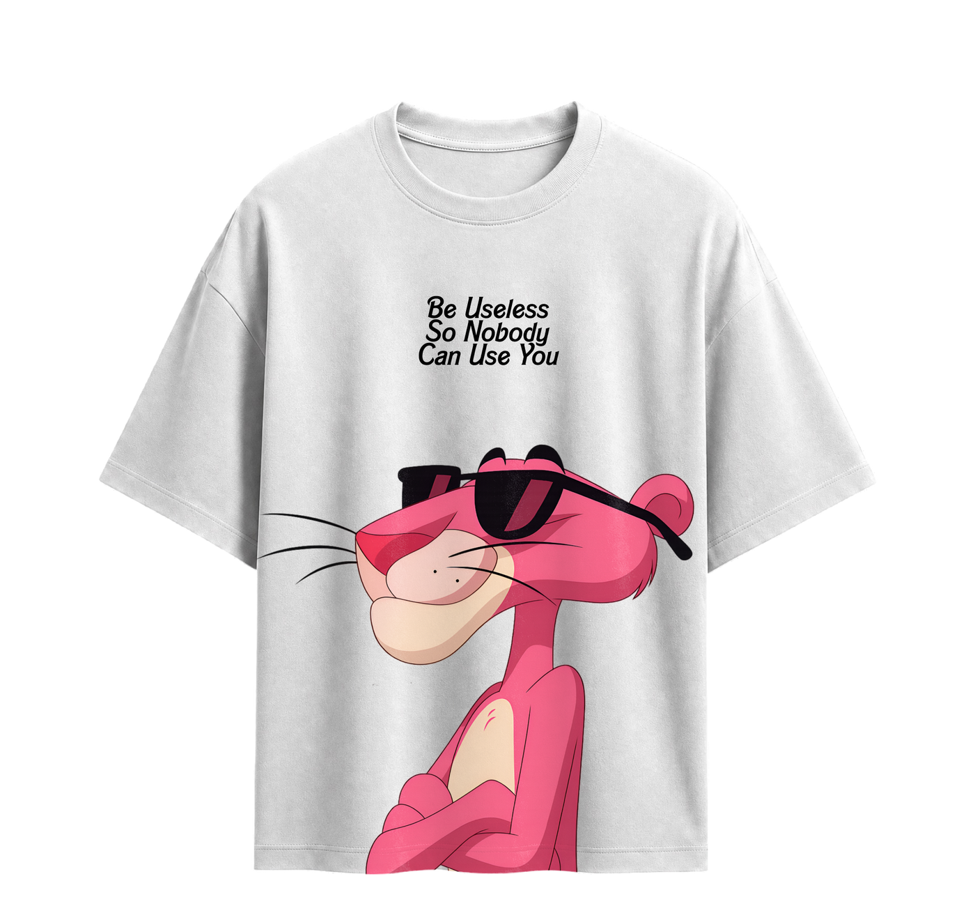 Forfksake Pink Panther Useless Graphic T-Shirt White