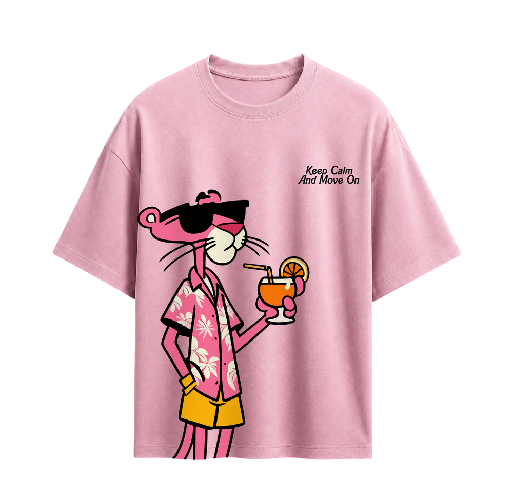 Forfksake Pink Panther Vacation Drip T-Shirt Pink