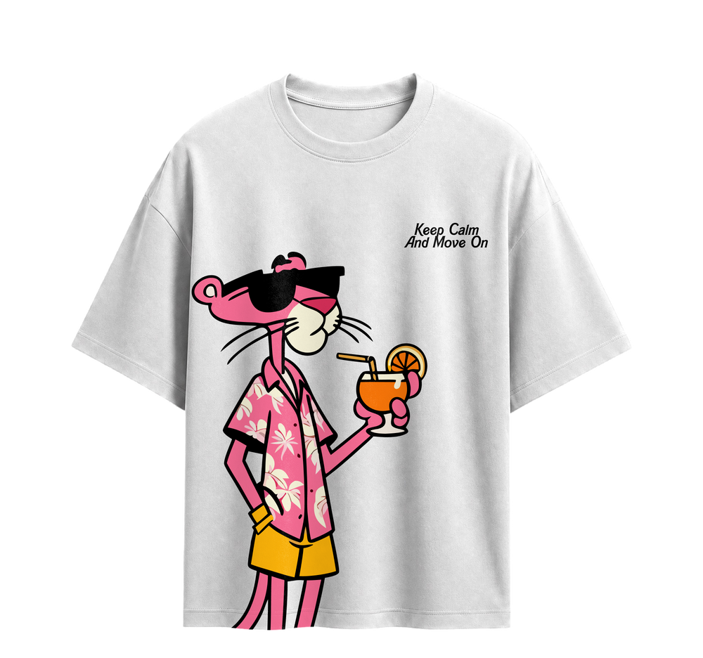 Forfksake Pink Panther Vacation Drip T-Shirt White