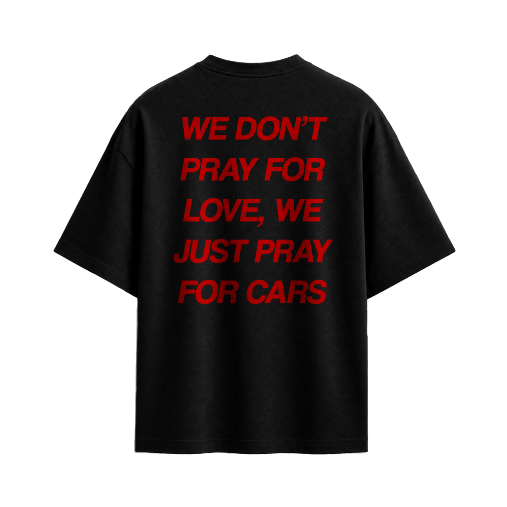 Forfksake Pray For Cars T-Shirt Black