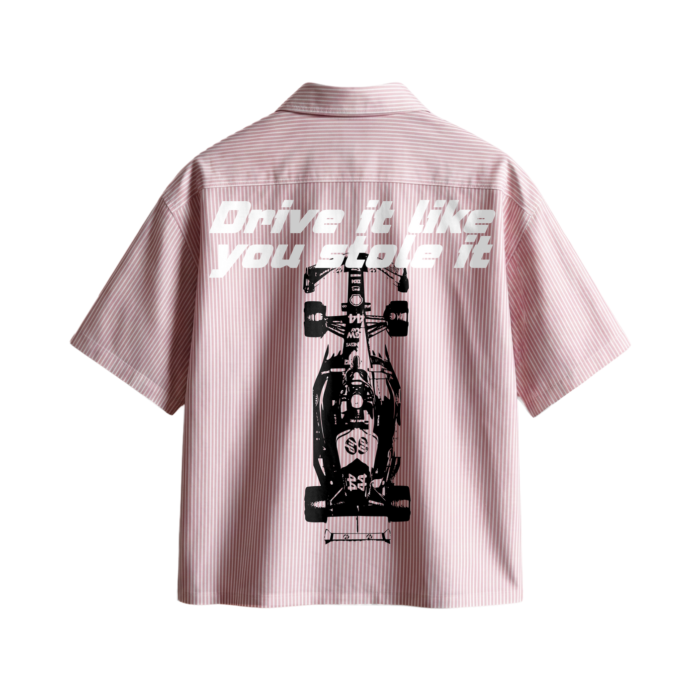 Forfksake Stole It Boxy Fit Pink Striped Shirt