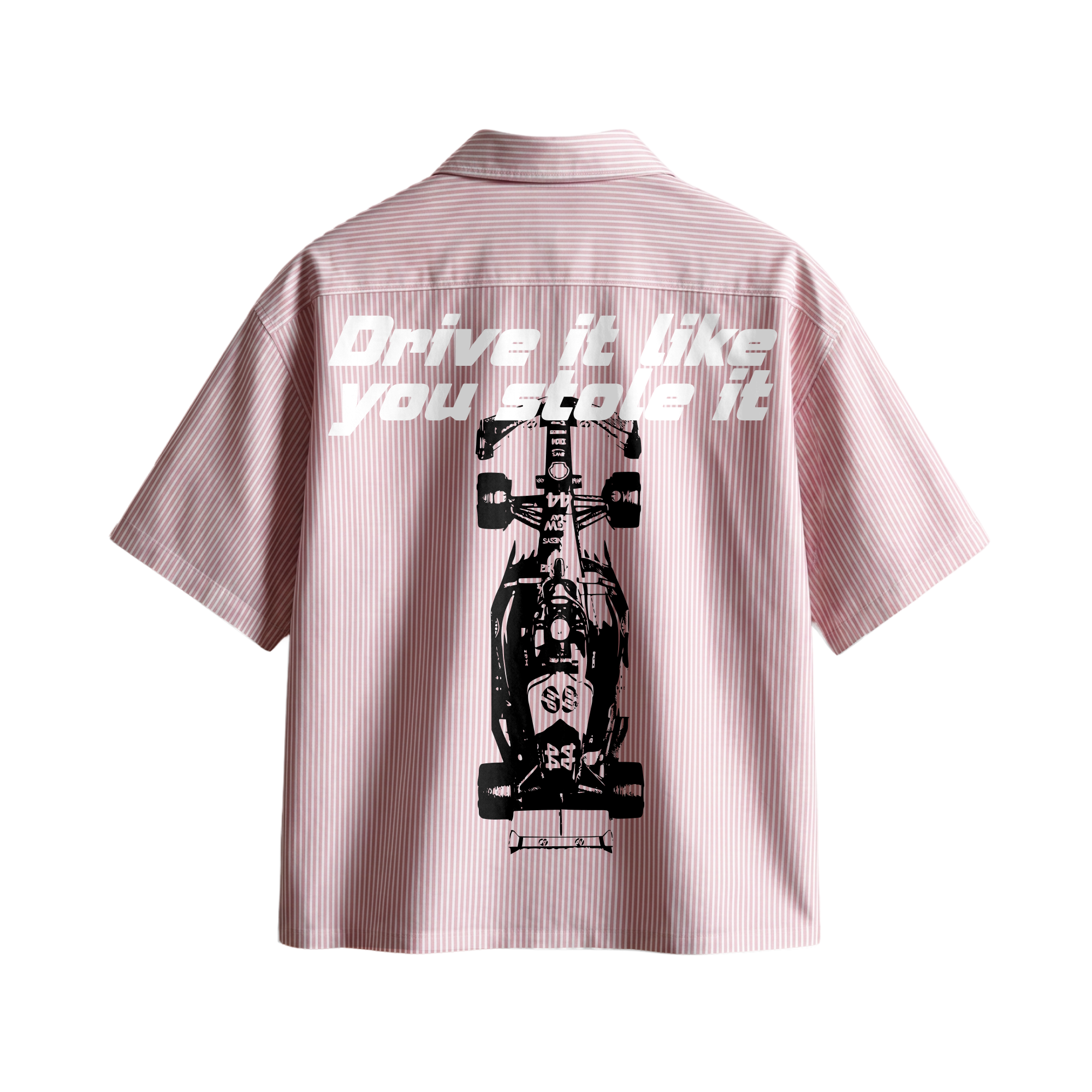 Forfksake Stole It Boxy Fit Pink Striped Shirt