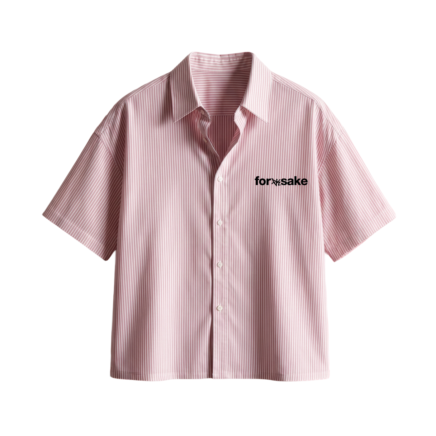 Forfksake Stole It Boxy Fit Pink Striped Shirt