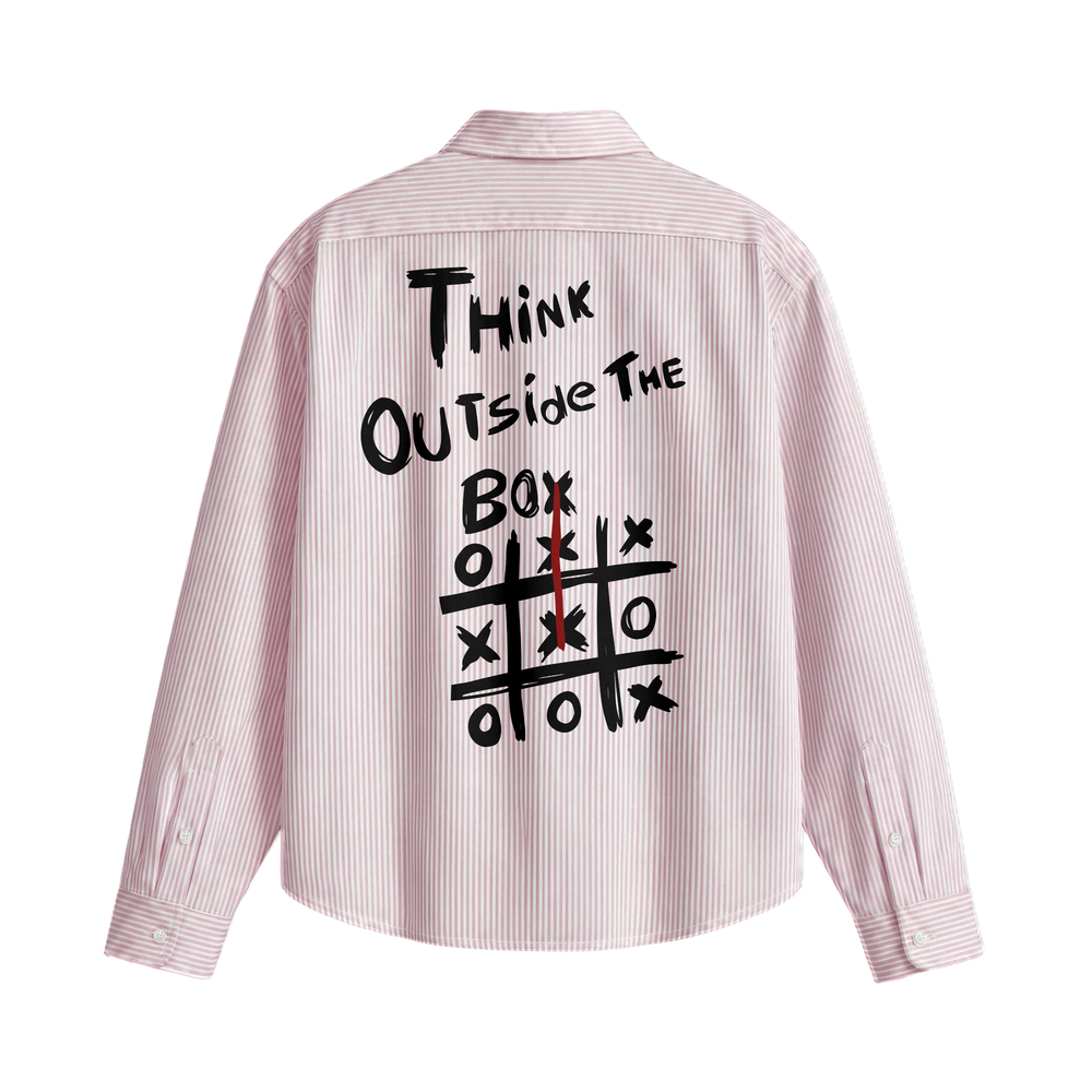 Forfksake Think Outside The Box Striped Shirt Pink
