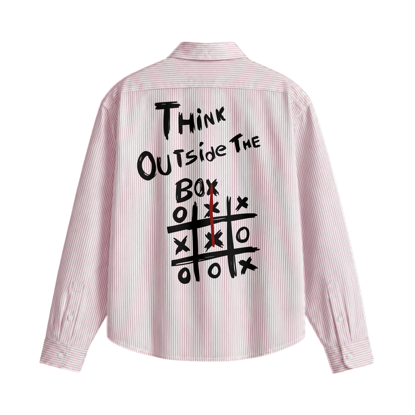 Forfksake Think Outside The Box Striped Shirt Pink