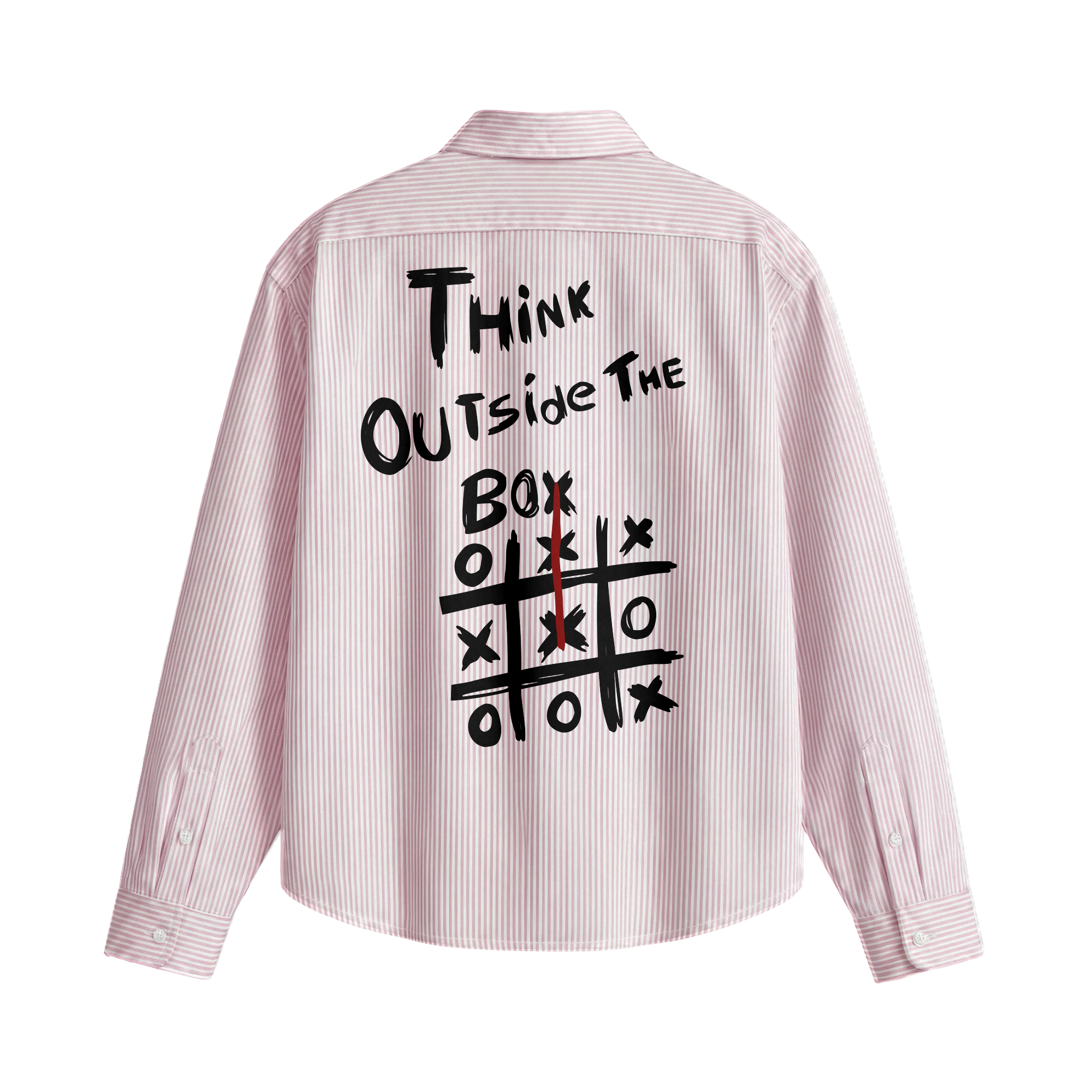 Forfksake Think Outside The Box Striped Shirt Pink
